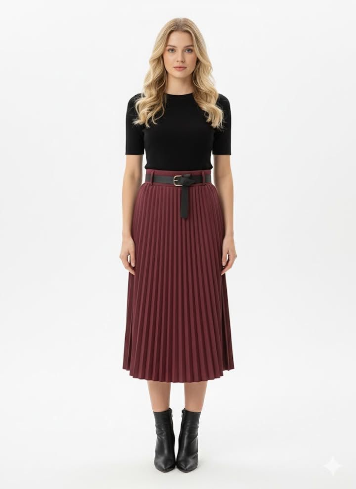 Midi πλισέ φούστα